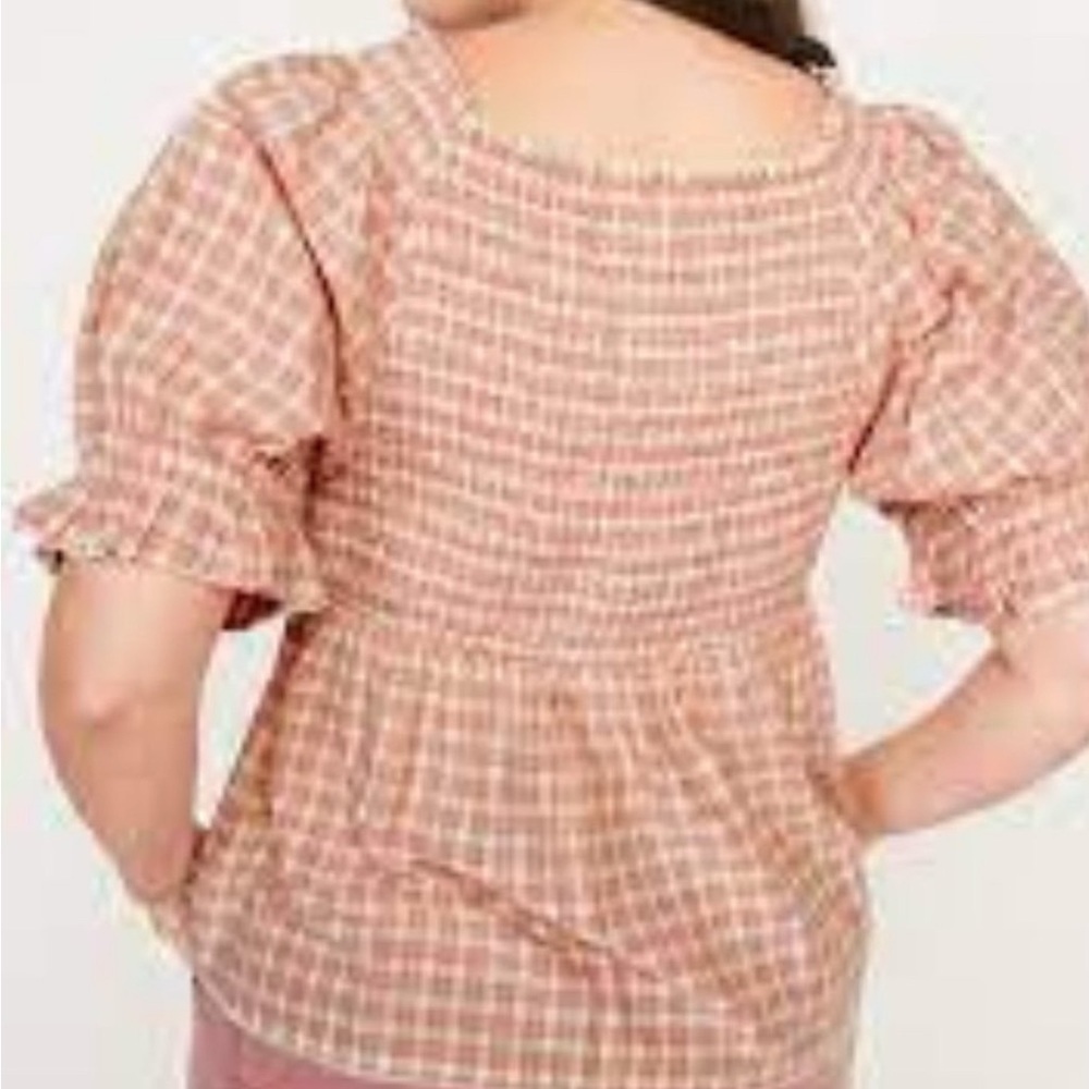 Old Navy Smocked Puff Sleeve Babydoll Top - Picture 2 of 10